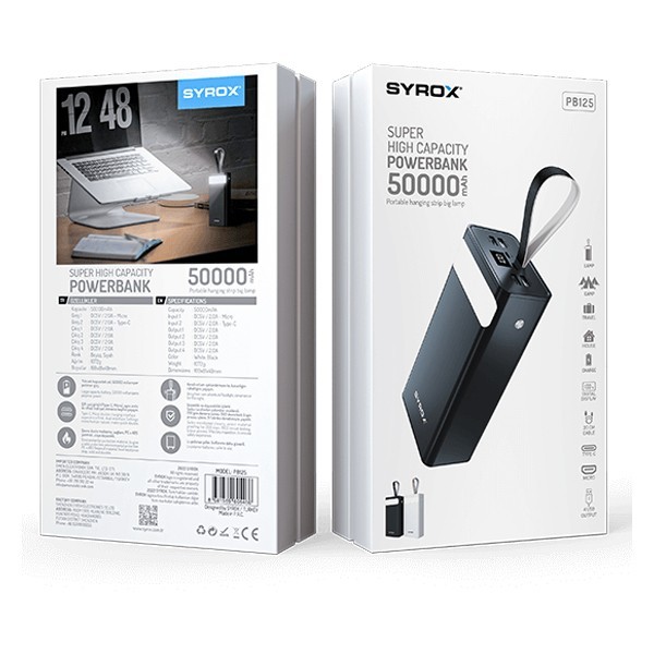 Мобильная зарядка Power Bank SYROX PB125 50000 mAh