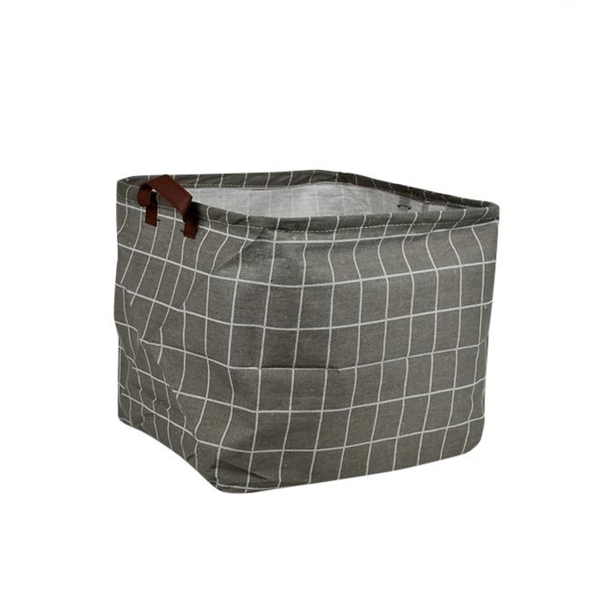 Корзина складная для хранения белья, игрушек ABCD 32 х 42 см (R32364) ("Клетка на сером")