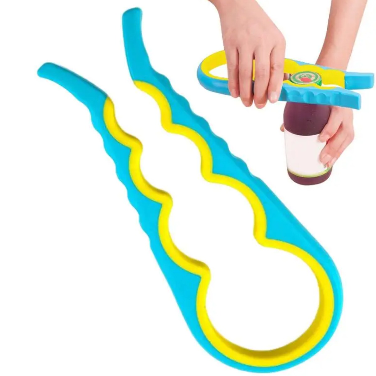Открывалка для бутылок и банок Opener Kitchen Tool 4 в 1  (Синий)