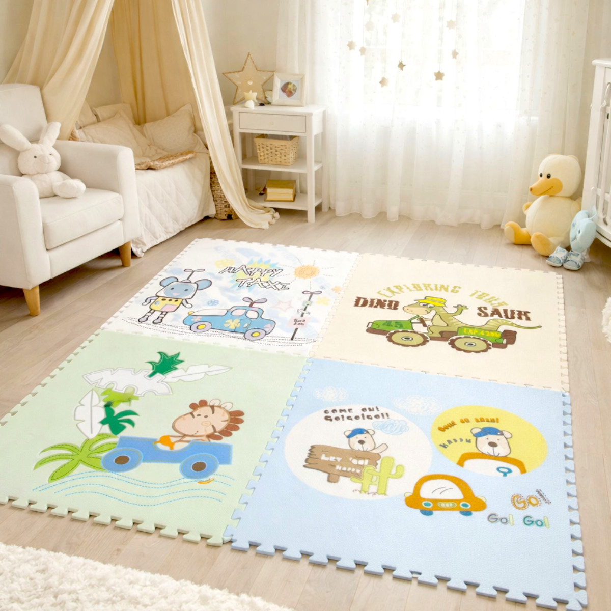 Дитячий килимок-пазл розвиваючий, ігровий для повзання малюків Puzzle Mat 60 х 60 см 4 шт (C 73914)