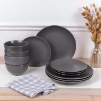 Набор столовой посуды Piece Stoneware 12 предметов (MC5581-3) Темно-серый