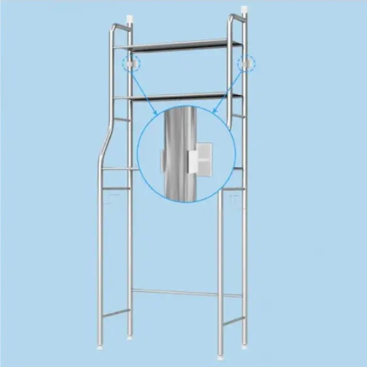 Полиця стелаж підлогова над пральною машиною Laundry Rack TW-107 Сталевий