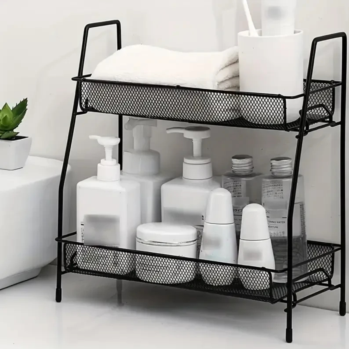 Полиця-органайзер для ванної, кухні Storage Rack 2 яруси 31 х 17 х 33 см (TD01324/R33453)