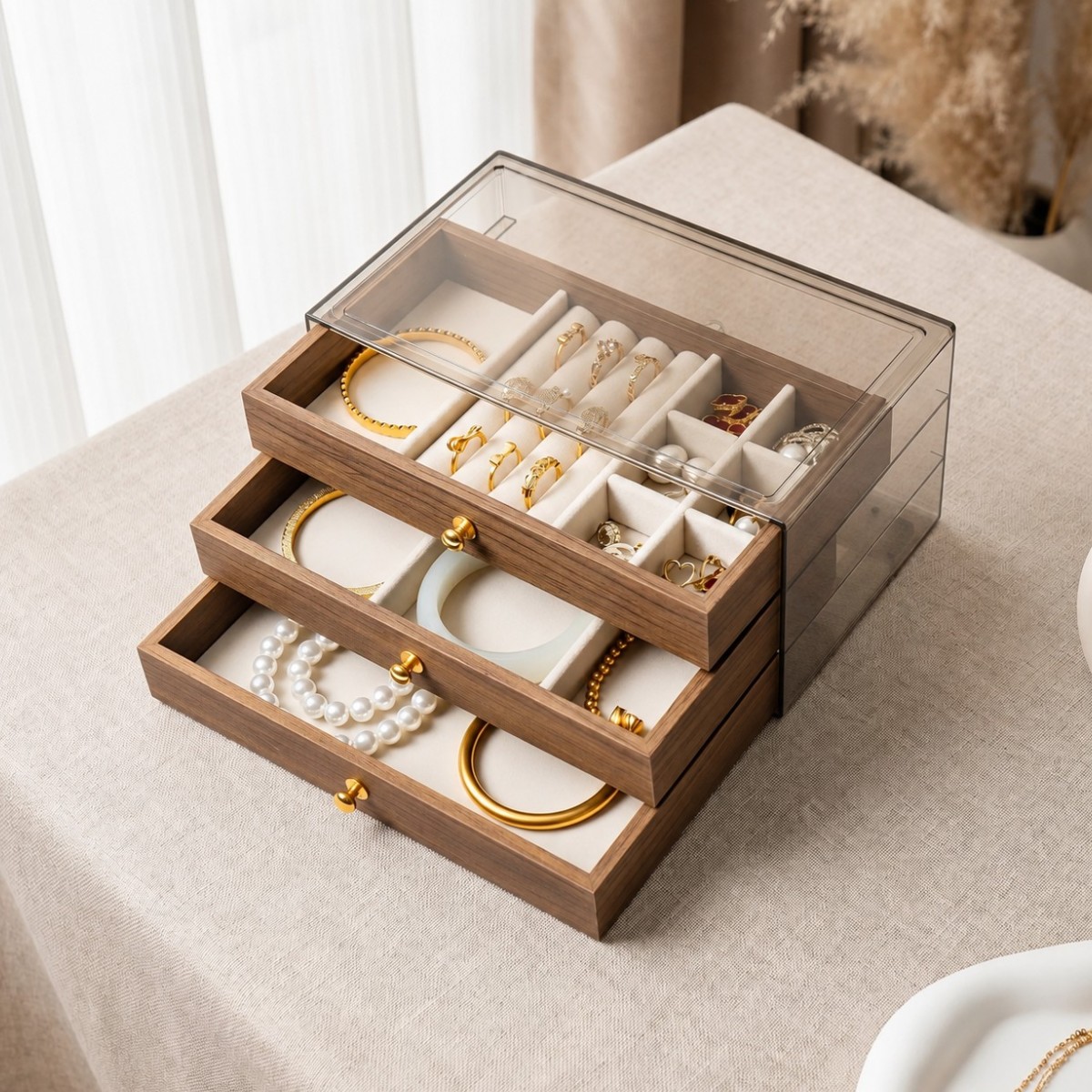 Шкатулка органайзер для хранения ювелирных изделий Jewelry Box ящик с отделениями для украшений