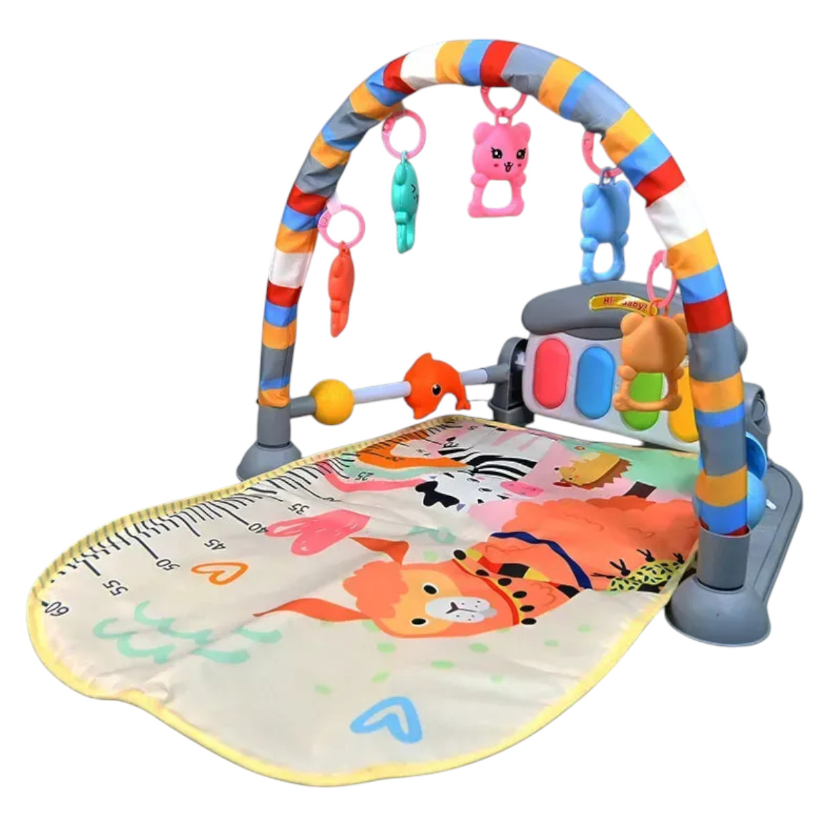 Розвиваючий килимок для дітей Baby Piano Gym з дугою, піаніно та підвісками (8808-6)