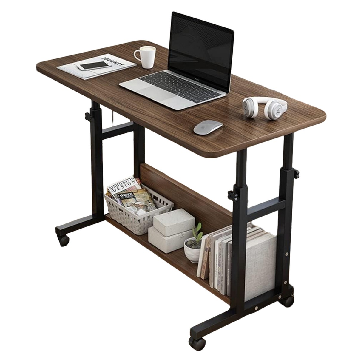 Стол компьютерный на колесиках с регулировкой высоты Laptop Table 80 х 40 х 69-90 см (M50261M-BR)