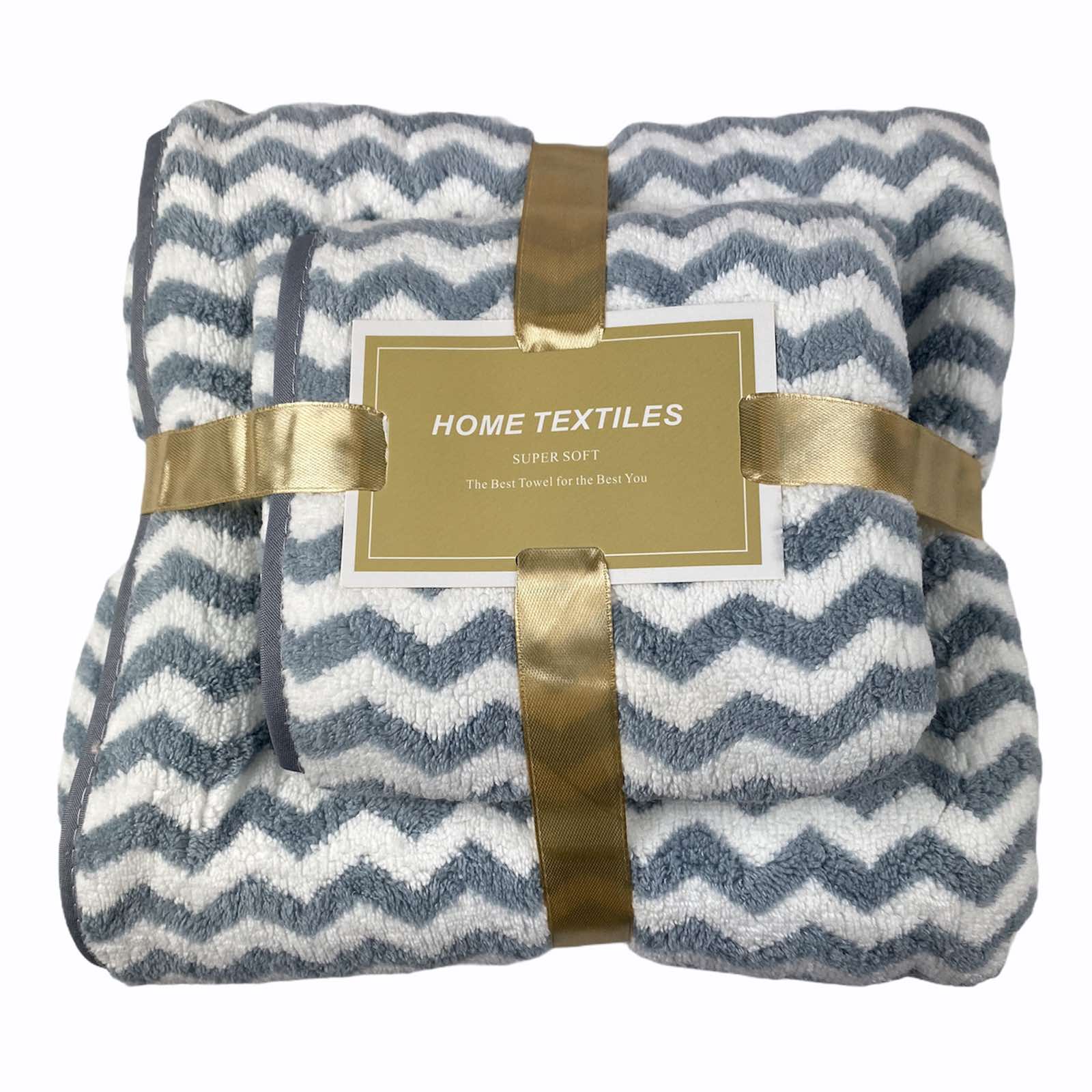Набір рушників HOME TEXTILES мікрофібра 140 х 70 та 75 х 35 см (29164) Зигзаг