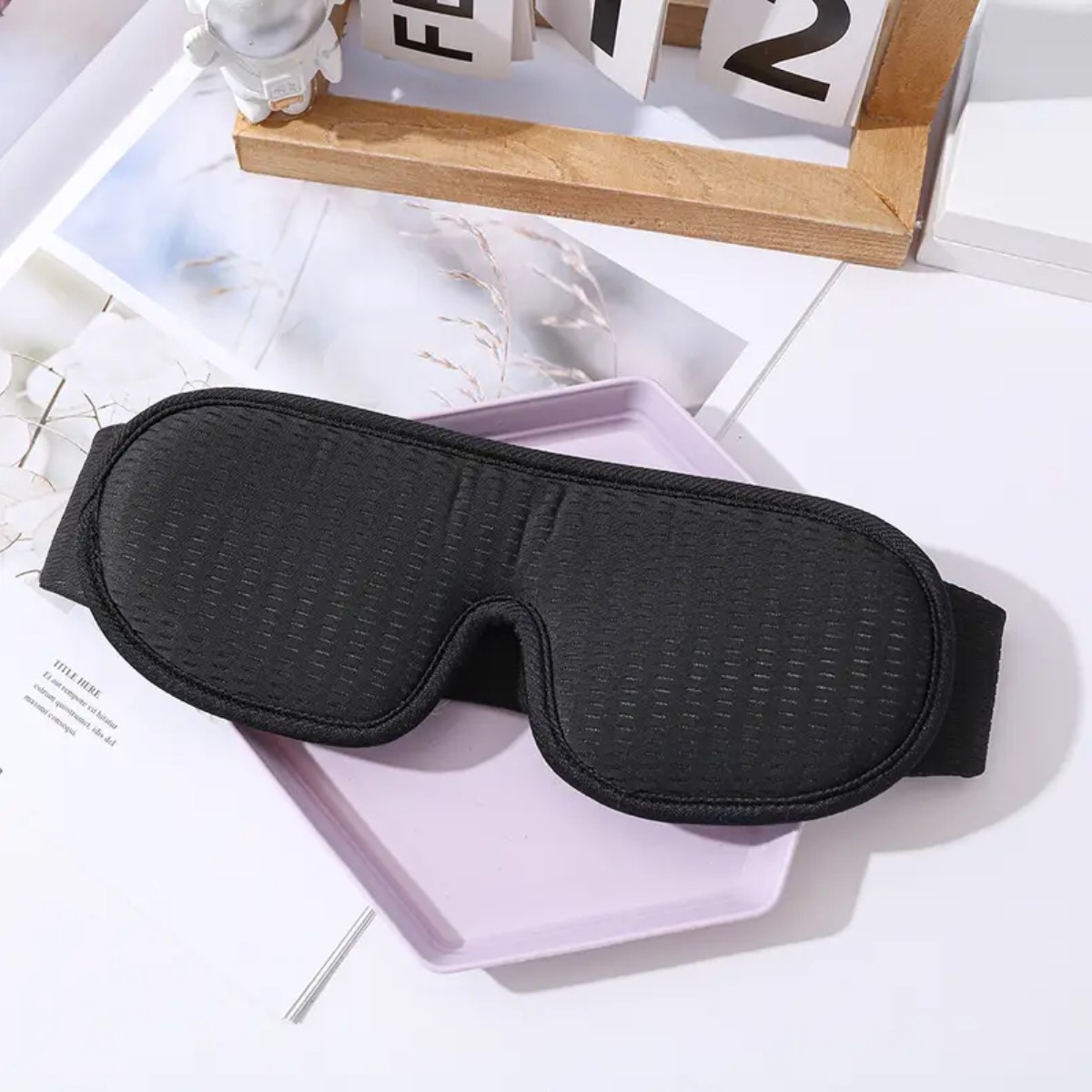 Маска на очі для сну та відпочинку з дихаючим ефектом 3D Sleep Eye Чорна