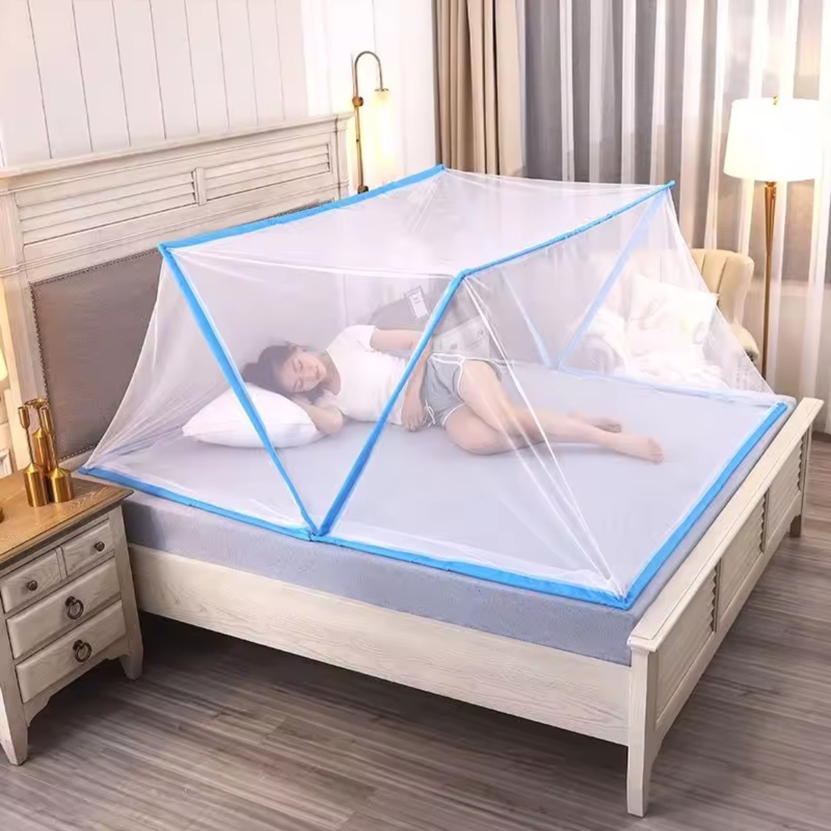 Складна москітна сітка на ліжко Mosquito Net 160 х 190 см