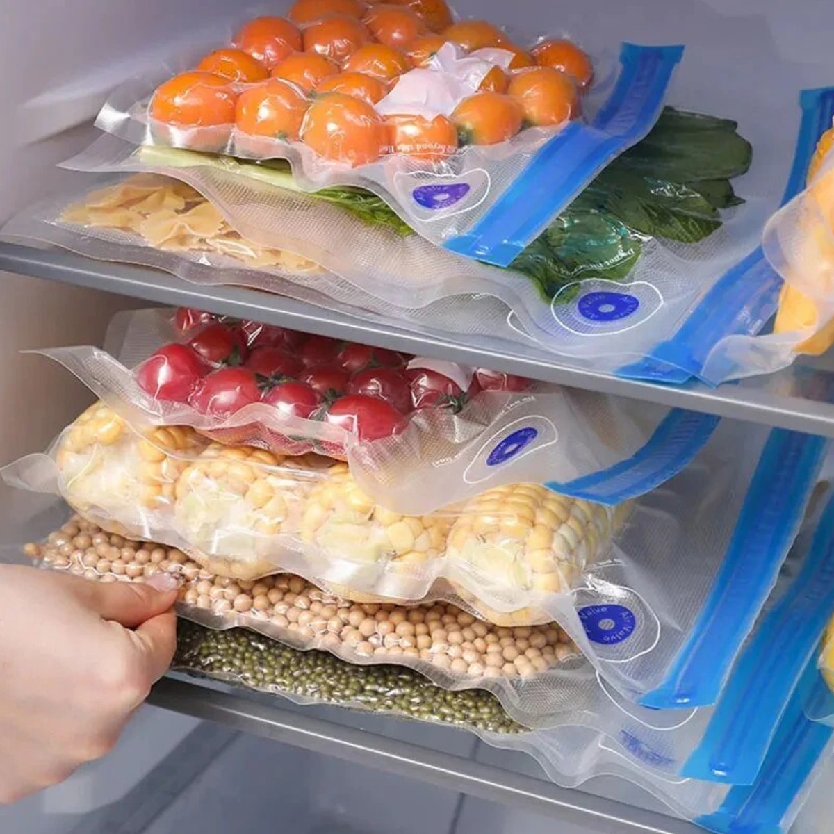 Вакуумные пакеты Vacuum Bag для пищевых продуктов с застежкой и клапаном 6 шт 21 х 22 см (R37418-22)