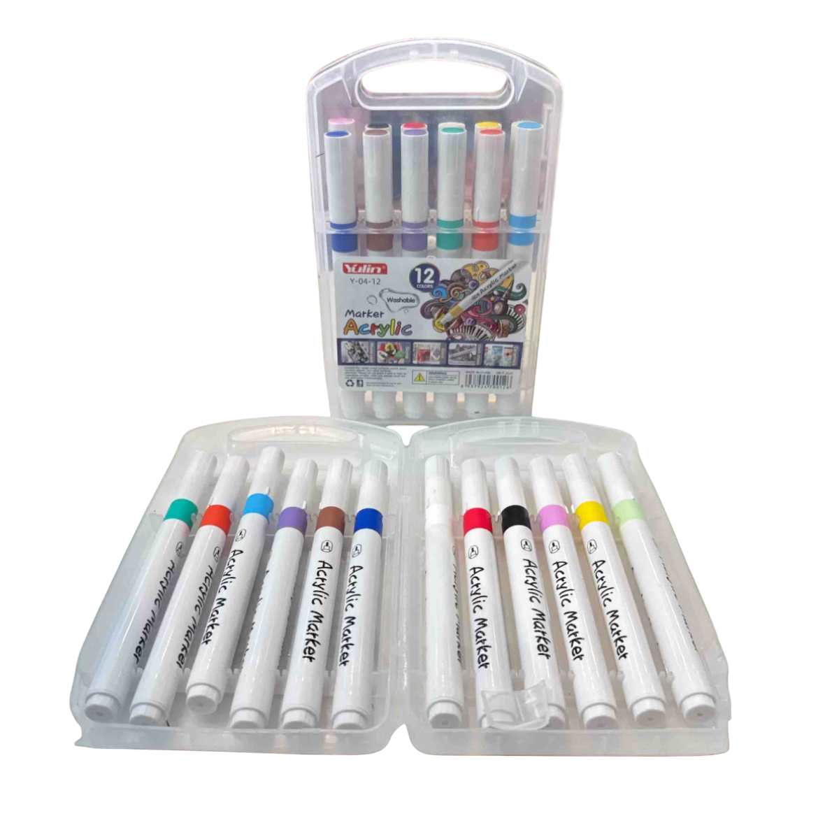 Набор акриловых маркеров Yulin Acrylic Marker 12 шт (Y-04-12)