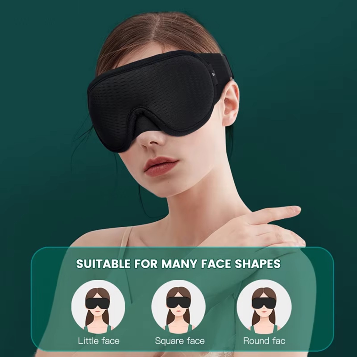 Маска на очі для сну та відпочинку з дихаючим ефектом 3D Sleep Eye Чорна