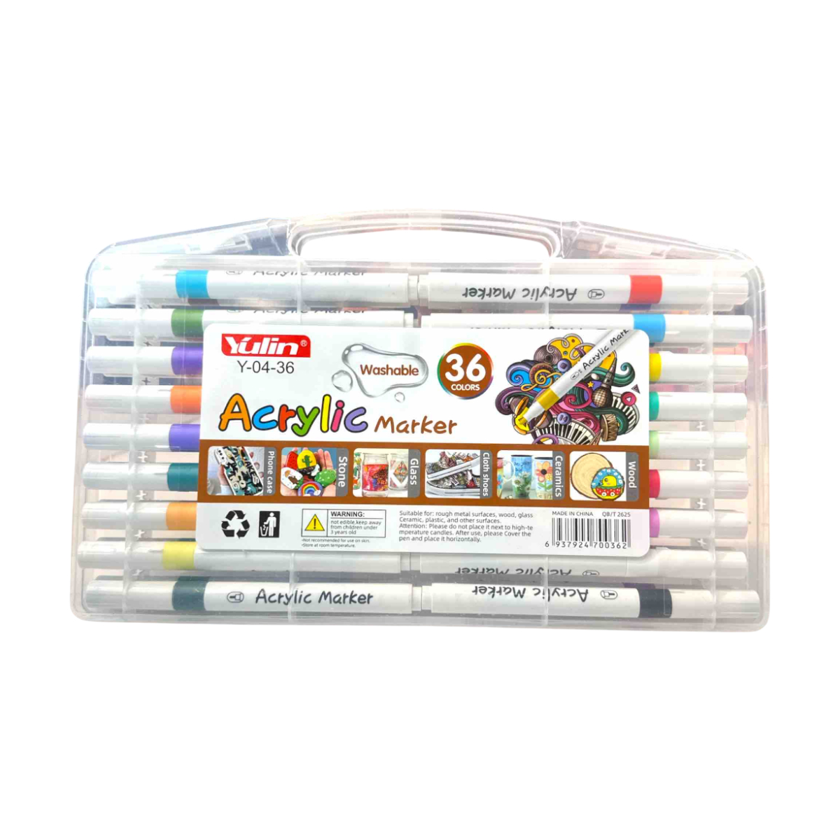 Набор акриловых маркеров Yulin Acrylic Marker 36 шт (Y-04-36)