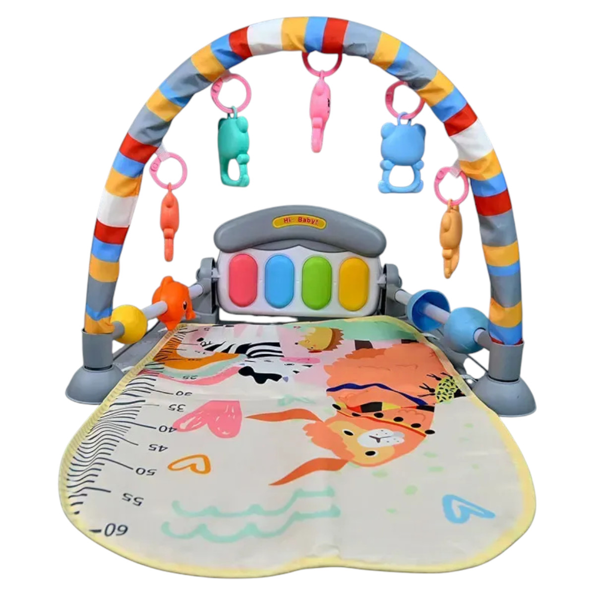 Розвиваючий килимок для дітей Baby Piano Gym з дугою, піаніно та підвісками (8808-6)