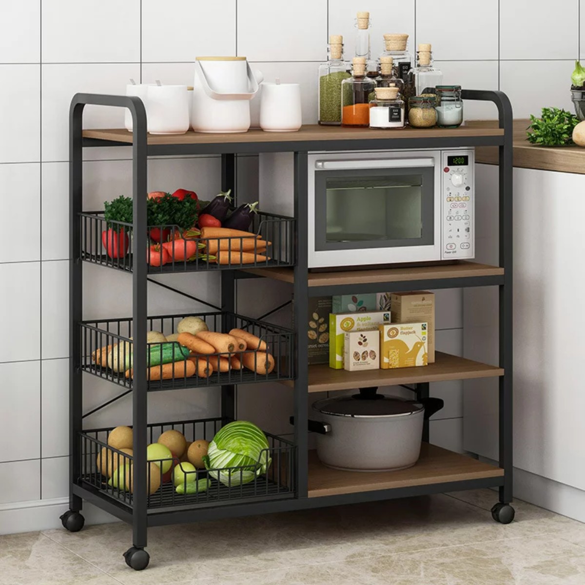 Этажерка на колесах Modern Home 80 х 30 х 130 см (M50286) 