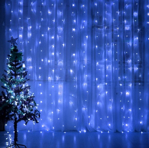 Гирлянда новогодняя Xmas 3 х 2м Водопад (В-3) Синяя 