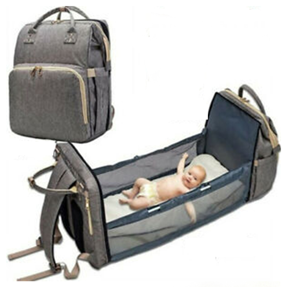 Рюкзак-кроватка для мамы Baby Travel Bed-Bag Черный 20 Серый 10