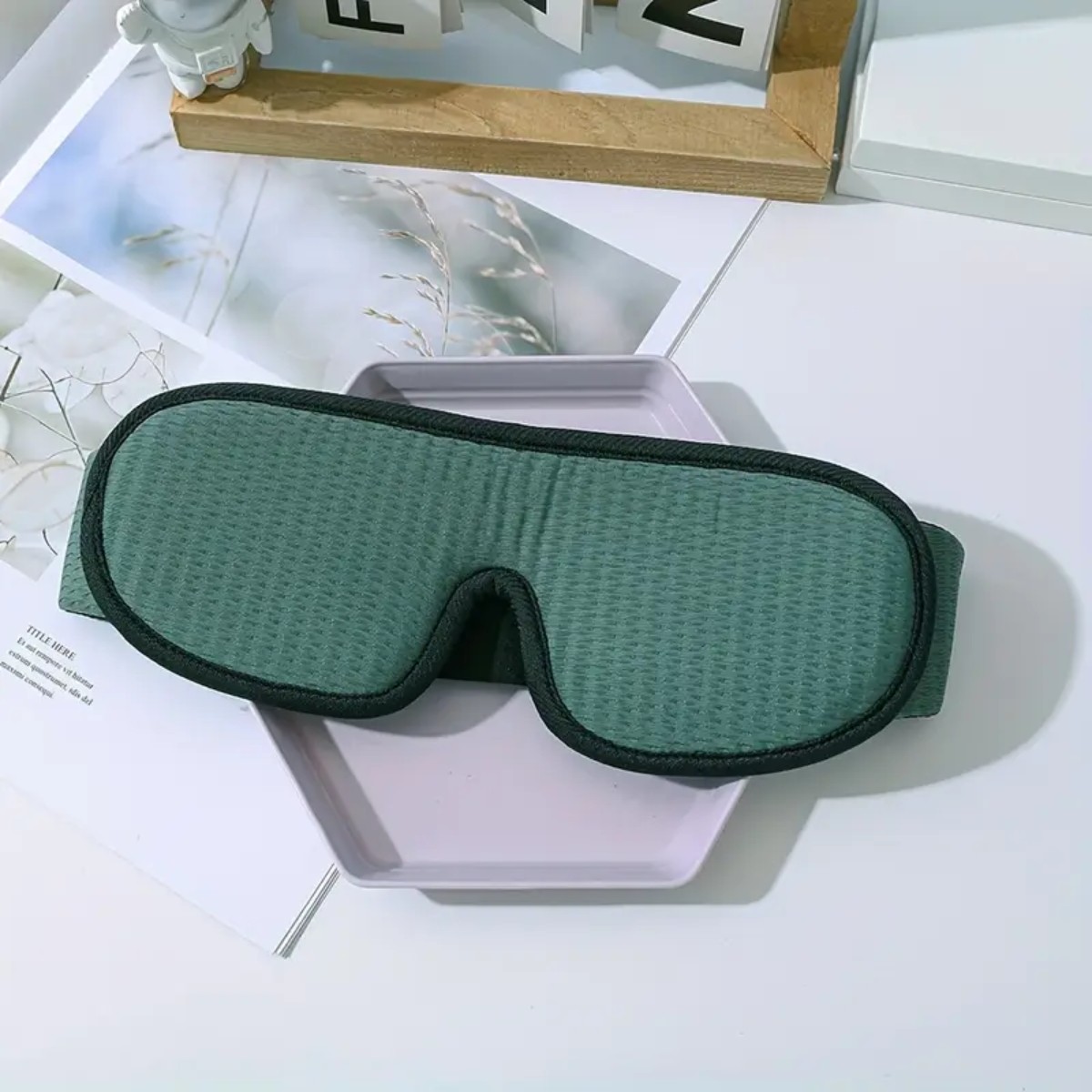 Маска на очі для сну та відпочинку з дихаючим ефектом 3D Sleep Eye Зелена