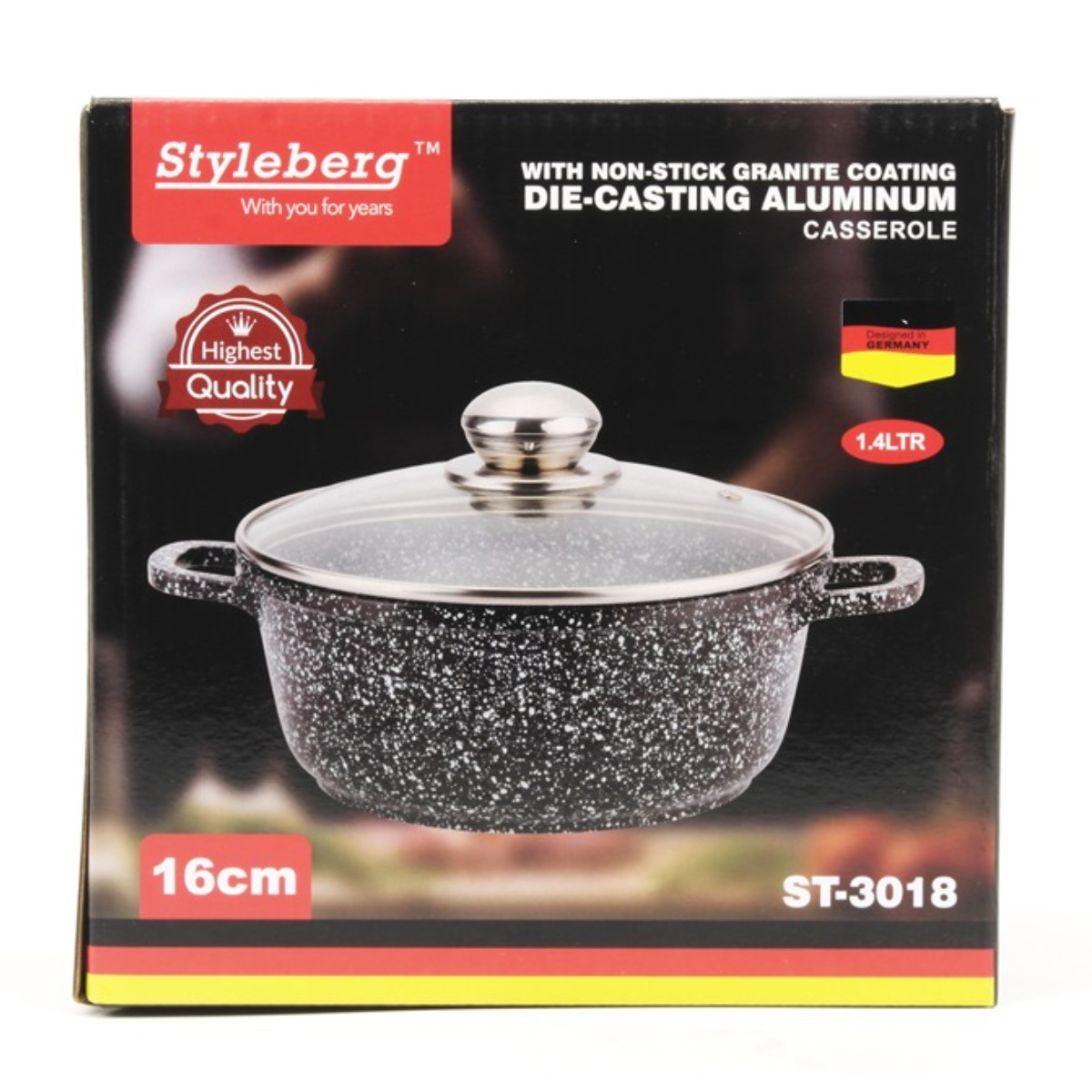 Кастрюля Styleberg 1.4 л (ST-3018) Гранитное покрытие
