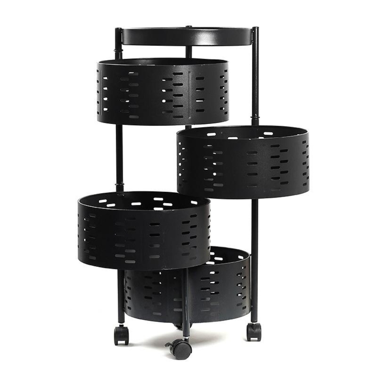 Етажерка на колесах Modern Home "Sphere" 4 яруса 33 х 81 см (R100102-BL) Чорна