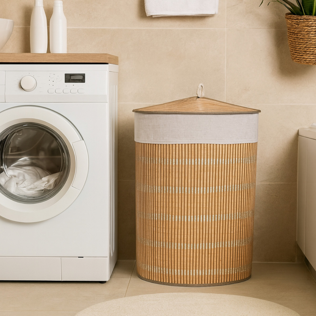 Бамбуковая корзина для белья Bamboo Laundry с крышкой 48 х 35 х 60 см (R35876)
