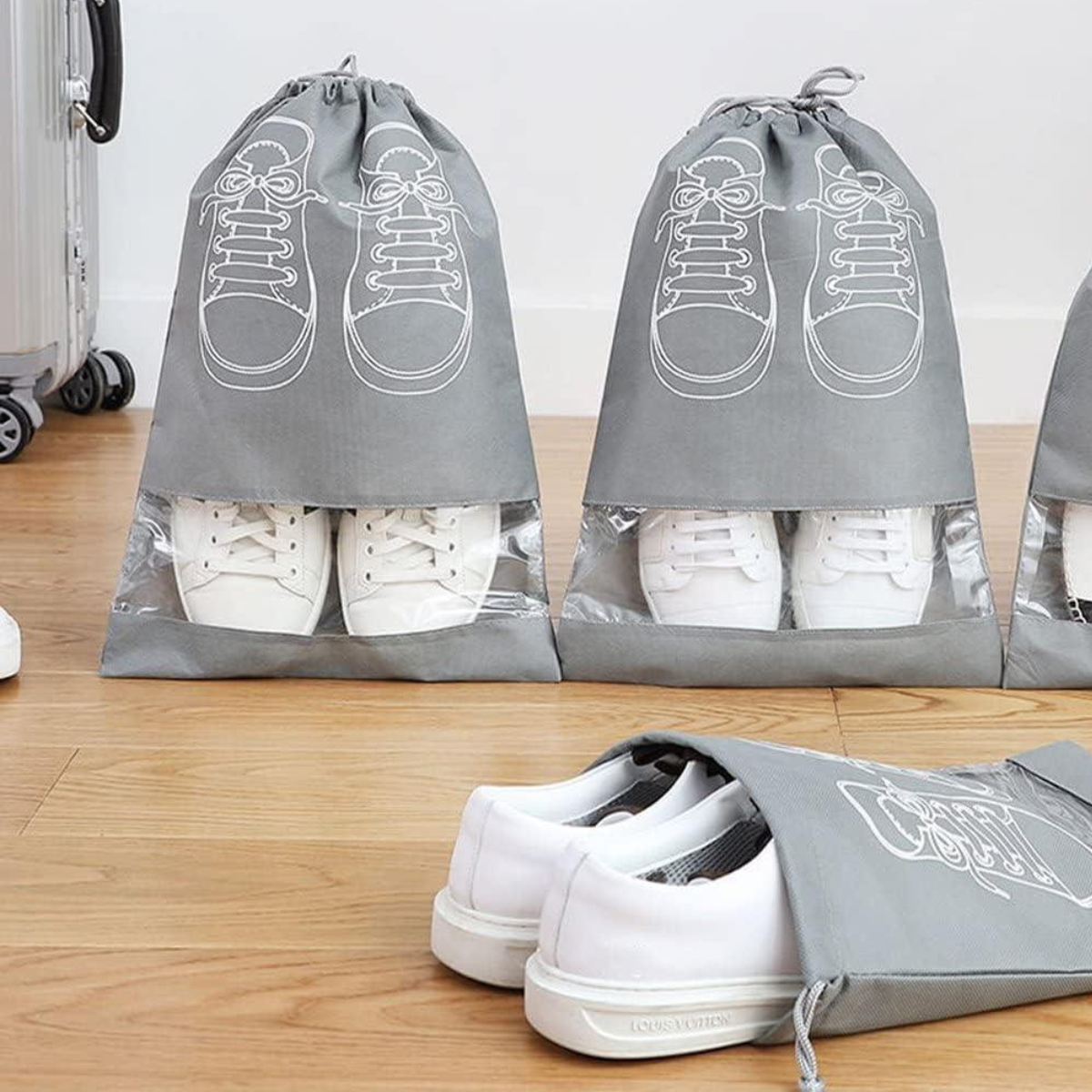 Чехол для хранения и перевозки обуви Shoe Bag на затяжках, с окошком 27 х 36 см (WW58742-3)