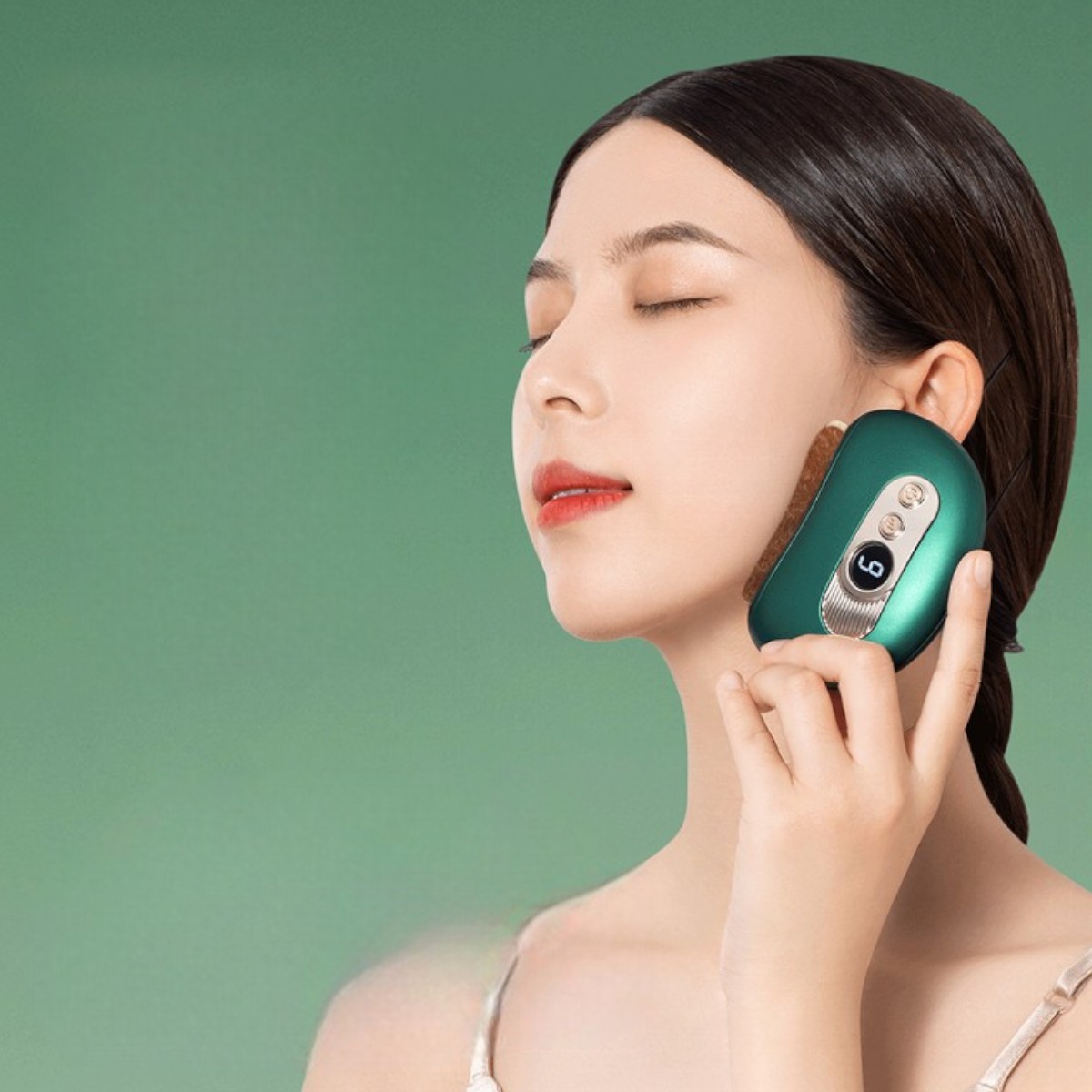 Массажер для лица и шеи со скребком Гуаша Mini Massager (R100163)