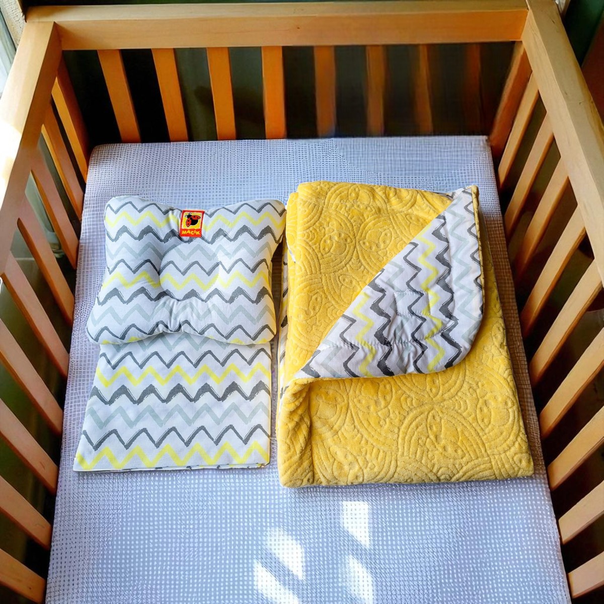 Дитячий постільний комплект Масік "Bed Set Newborn" подушка, ковдра, простирадло (МС110512-10) Жовтий