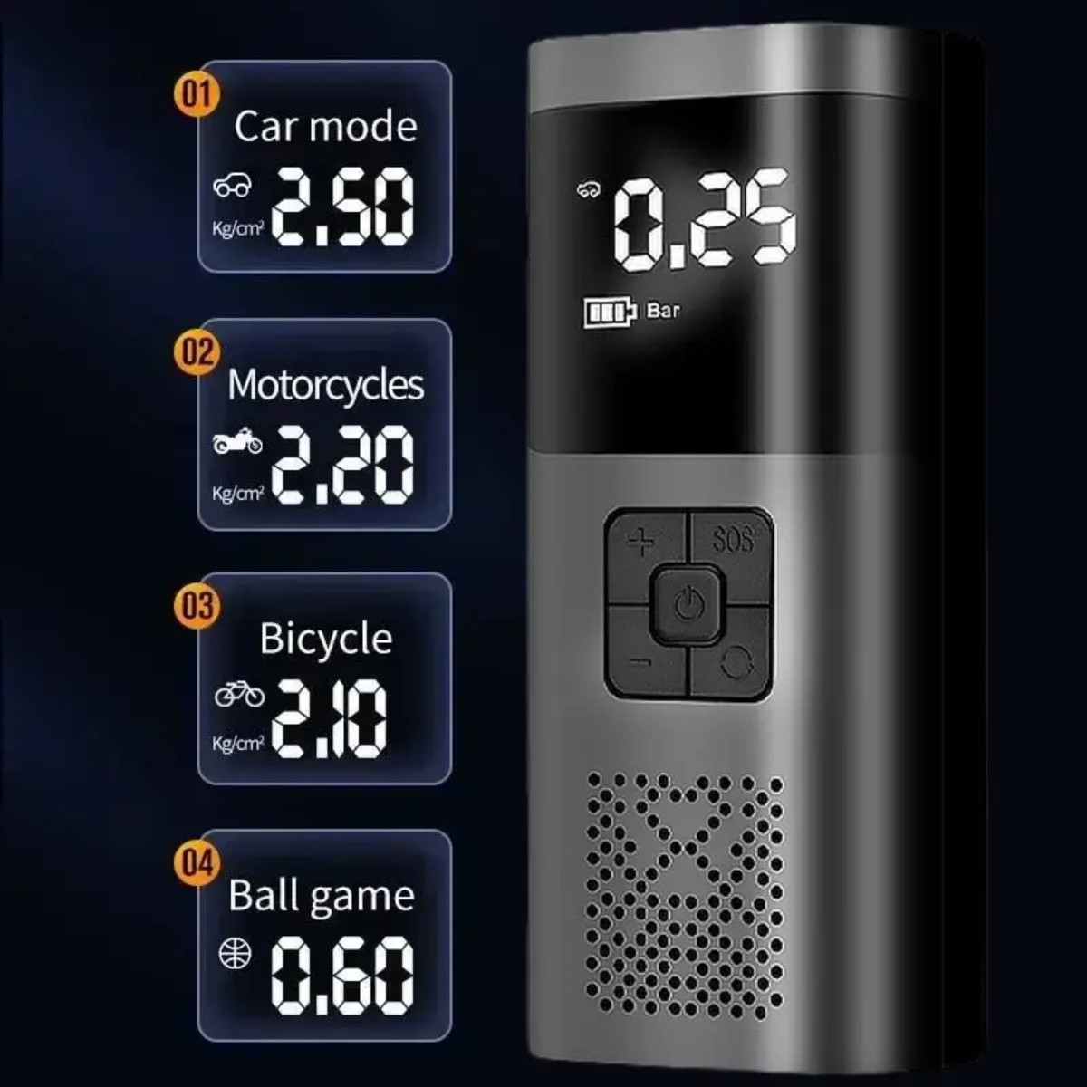 Портативный аккумуляторный компрессор Digital Pomp (VC 027)