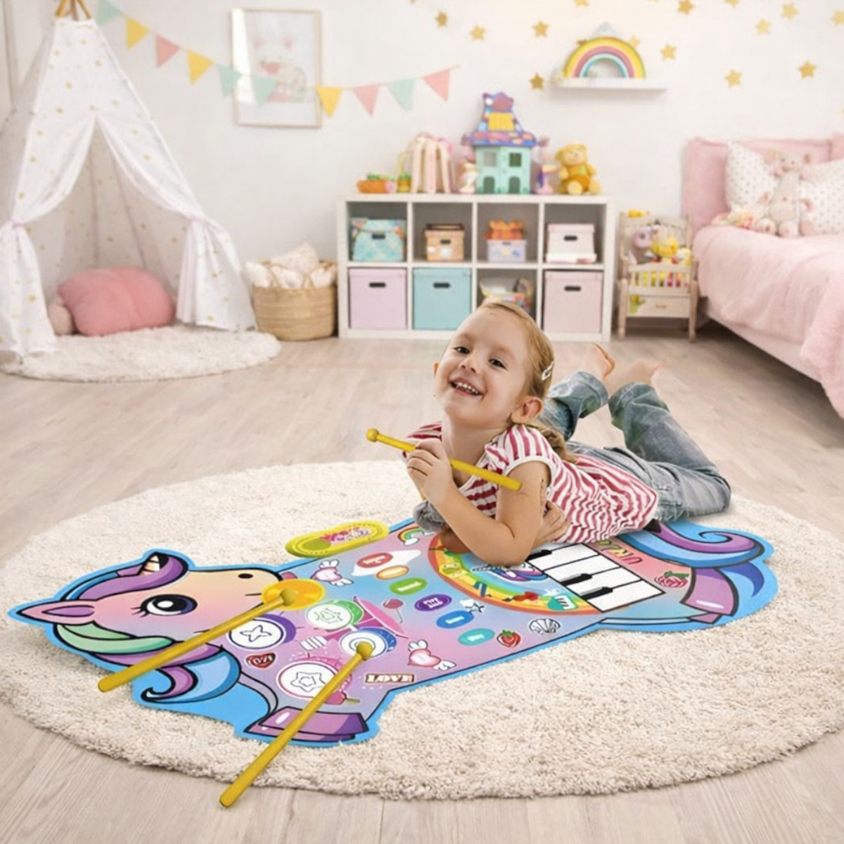 Дитячий музичний килимок 2 в 1 Music Blanket іграшка зі звуками для дітей (YYD-07)