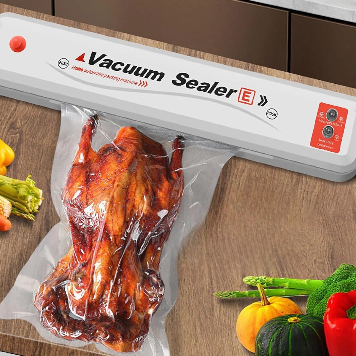 Вакууматор побутовий для продуктів харчування Vacuum Sealer 90W вакуумний пакувальник (WW02557)