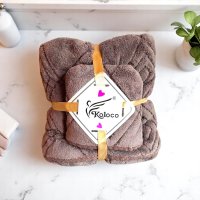 Набор полотенец Koloco микрофибра 70 х 140 + 35 х 75 см (41069) Коричневый