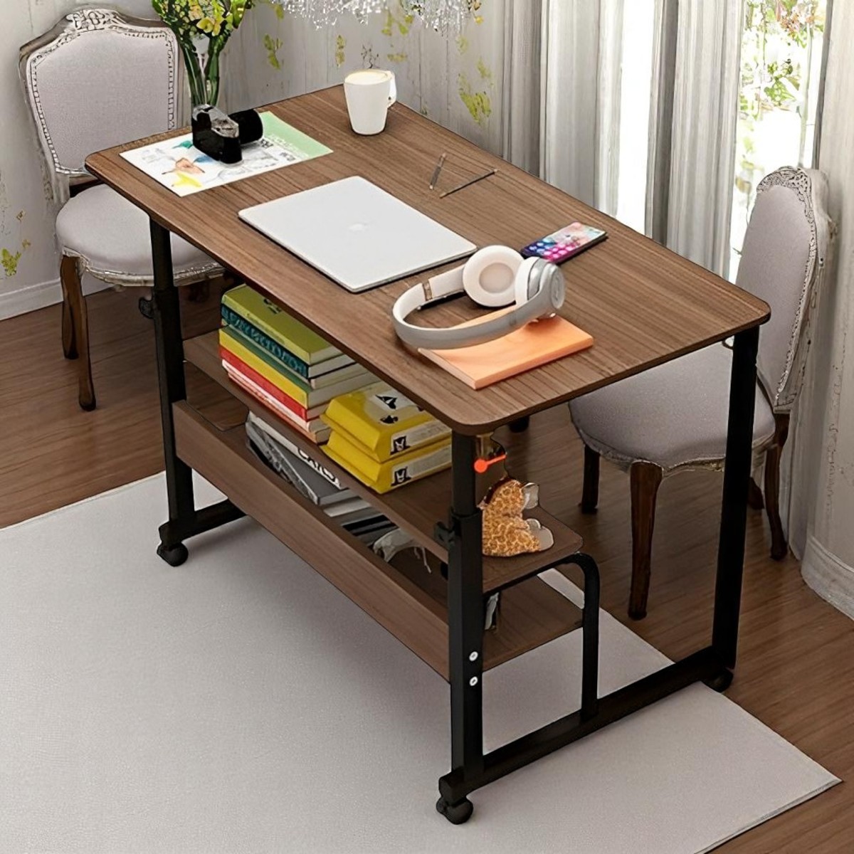 Стол компьютерный на колесиках с регулировкой высоты Laptop Table 80 х 40 х 69-90 см (M50259M-BR)