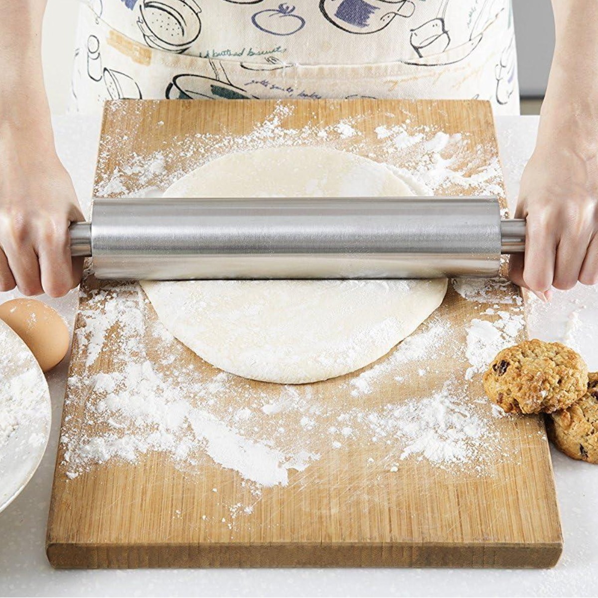 Качалка з нержавіючої сталі Rolling Pin з валиком, що обертається 44 х 5 см (R97330-44)
