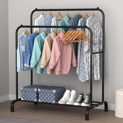 Вешалка напольная для одежды Double Pole Hanger (TW-605) (Черный)