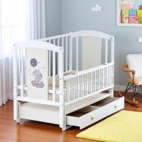 Кроватка детская маятник опускной борт + ящик TOYS ЛИЛИ 