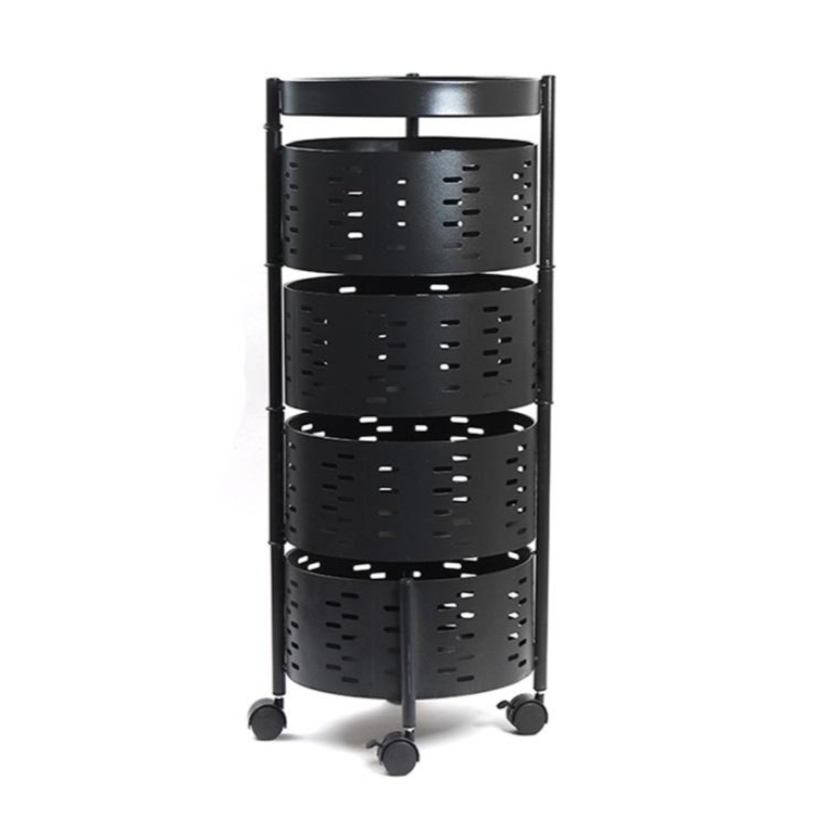 Етажерка на колесах Modern Home "Sphere" 4 яруса 33 х 81 см (R100102-BL) Чорна