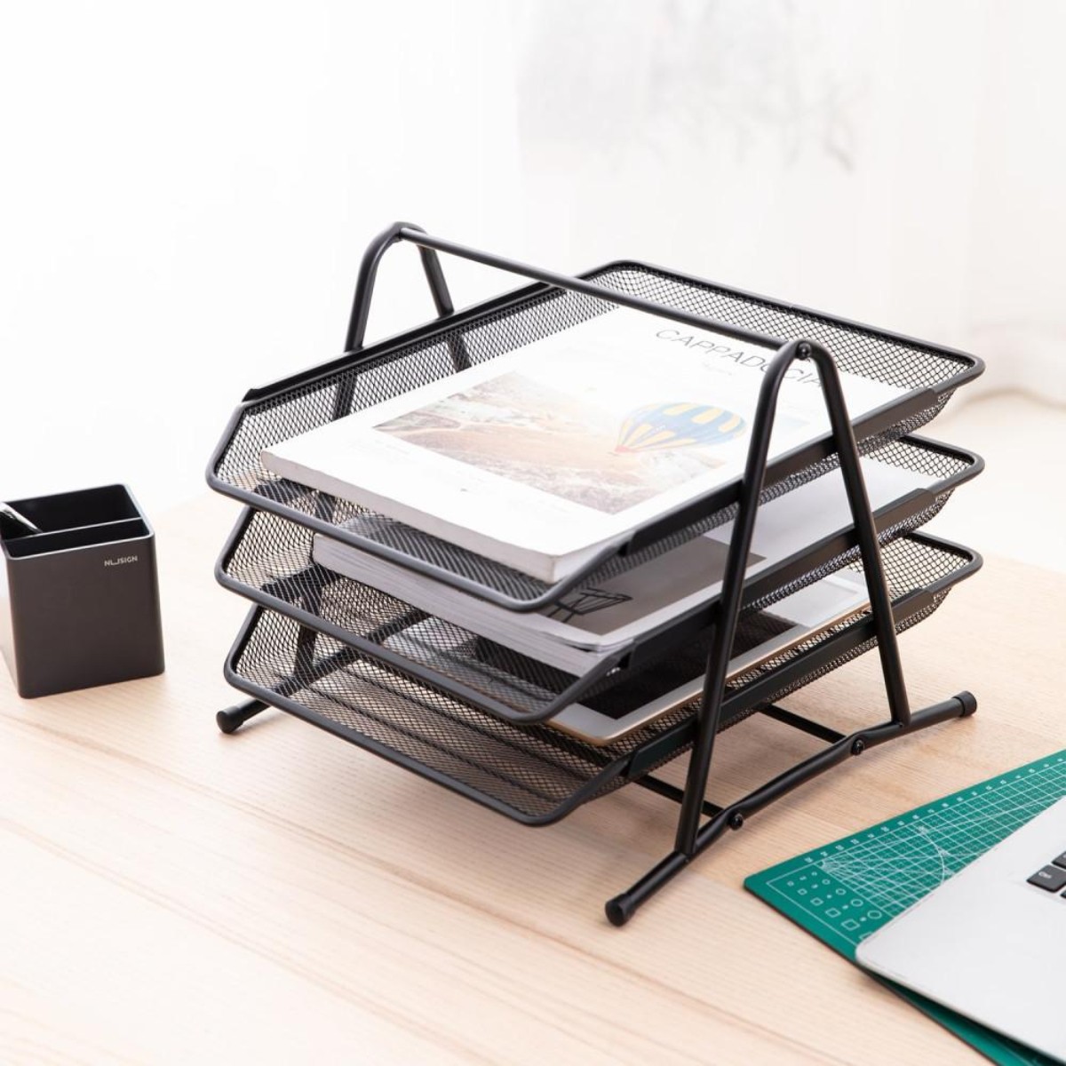 Лоток для паперу горизонтальний Document Tray 3 відділення 35 х 27 х 26 см (ST00268)