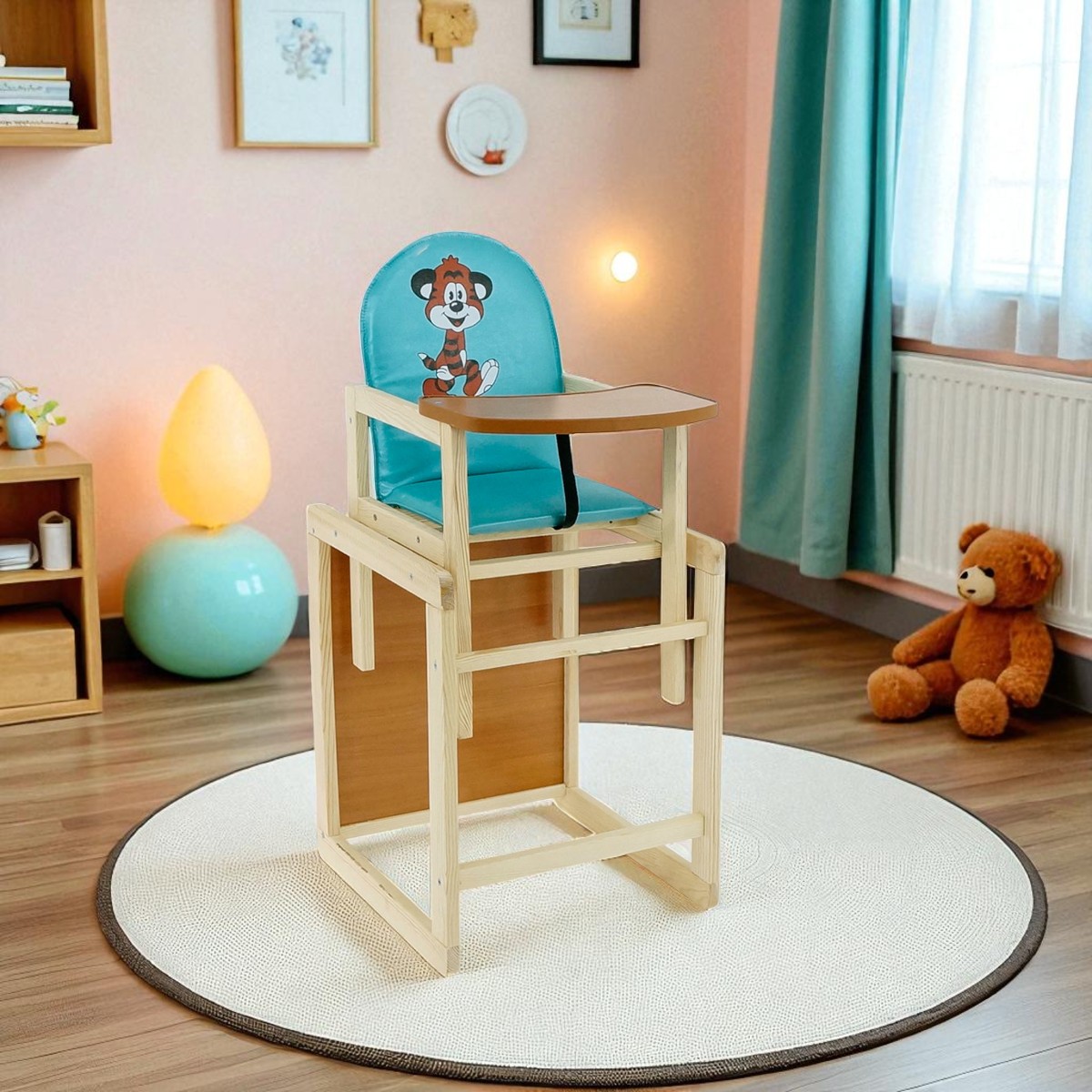 Стільчик для годування Мася "Тигр" (№2053) Блакитний
