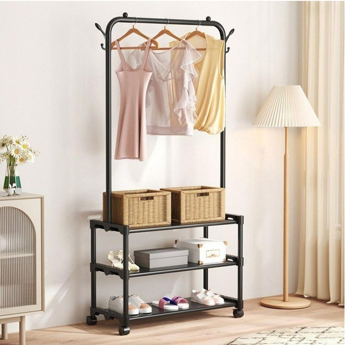Вешалка-стойка для одежды и обуви Multifunctional Shoe & Hat Rack 56 х 34.5 х 162 см (R93316)