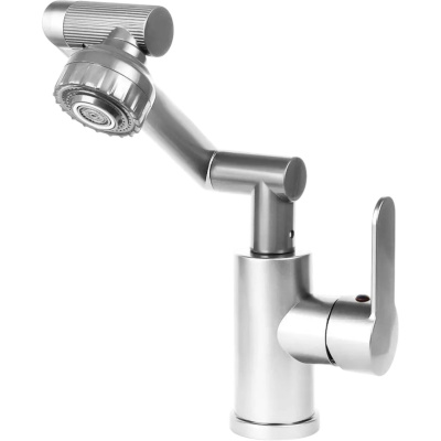 Смеситель трансформер вращающийся для ванной комнаты и кухни Swiveling Faucet (Серый)