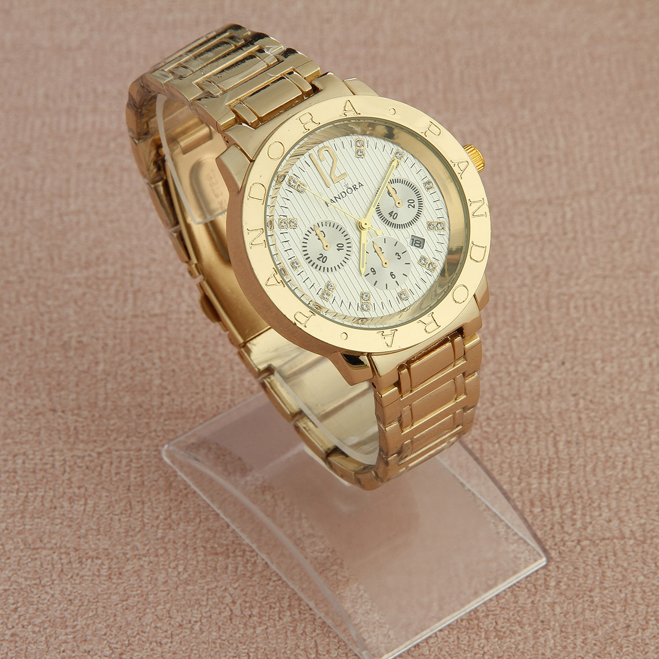 Часы женские Pandora gold с розовым браслетом 11 Mix