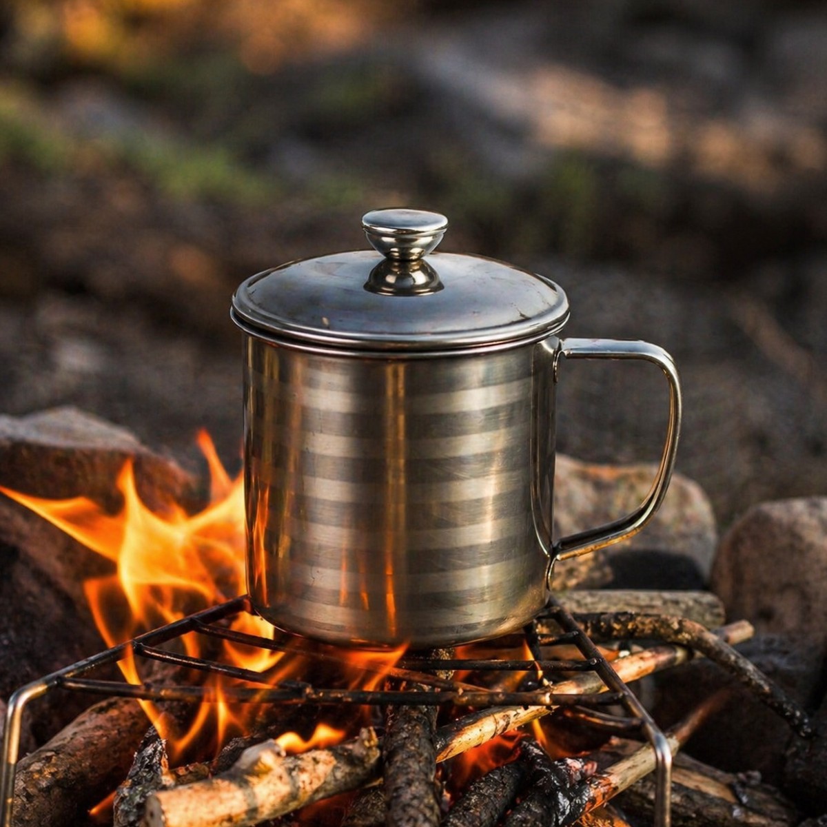 Набір туристичних кухлів з кришками Cup Sets з нержавіючої сталі 5 шт (R93224)