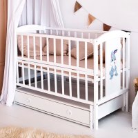 Кроватка детская маятник опускной борт + ящик TOYS ЛИЛИ 