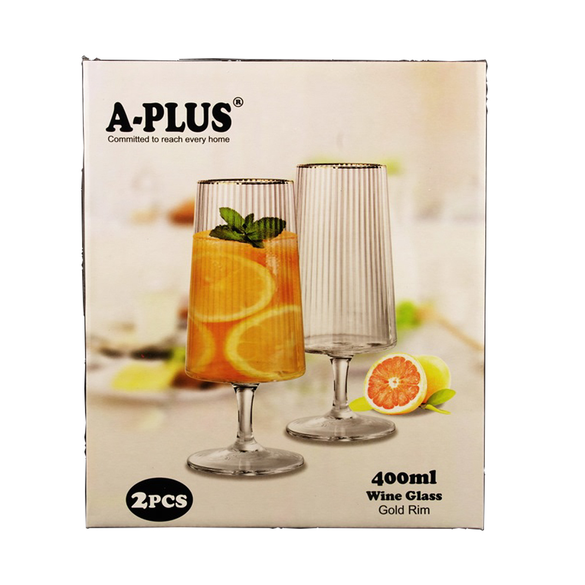Набор бокалов для вина A-PLUS 2 шт 400 мл (9063)