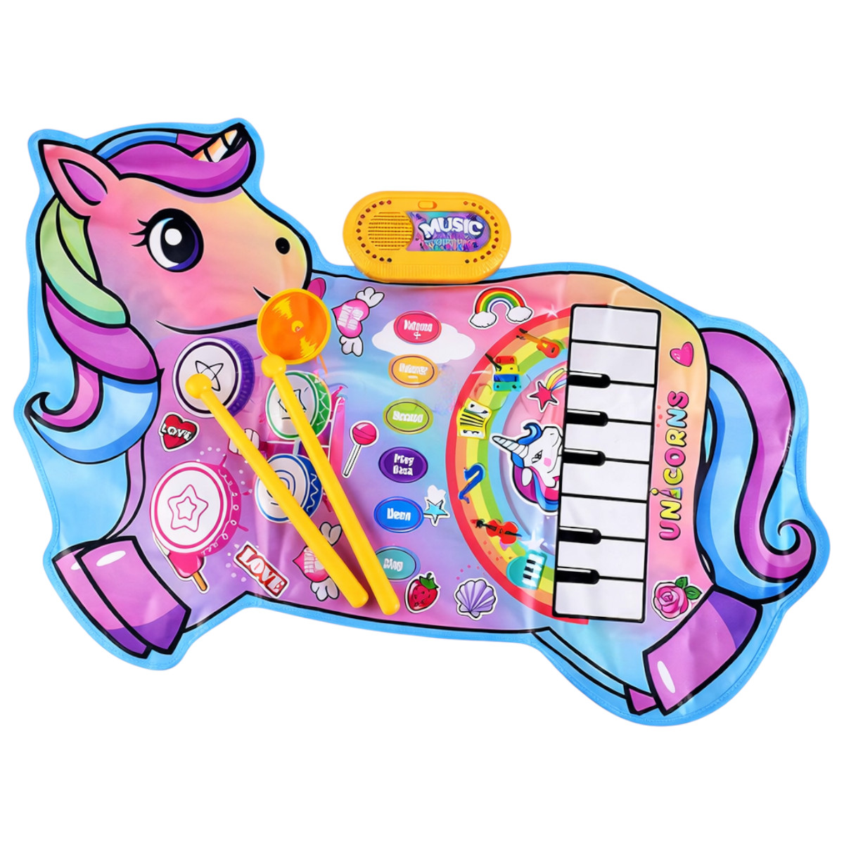 Дитячий музичний килимок 2 в 1 Music Blanket іграшка зі звуками для дітей (YYD-07)