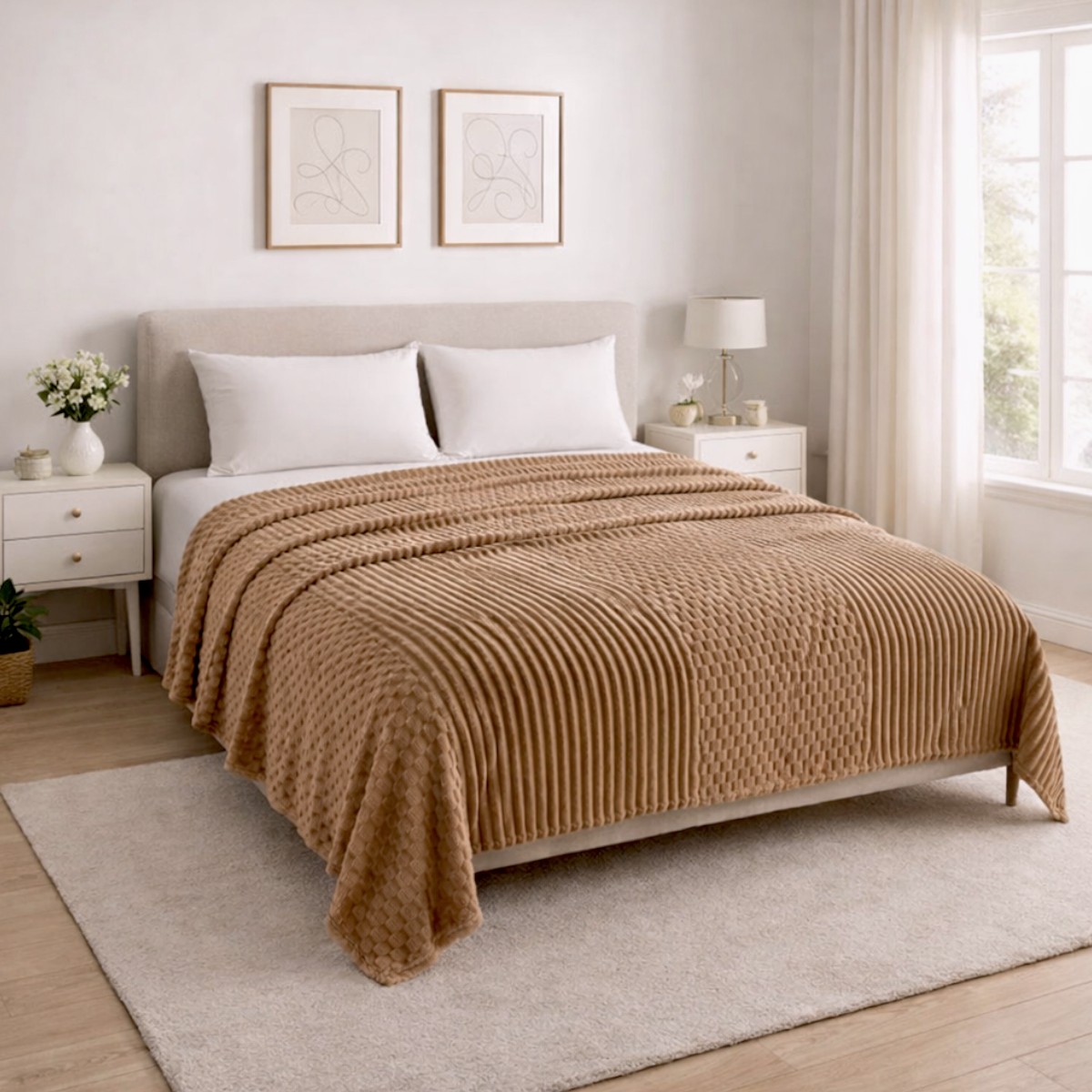 Плед двуспальный KOLOCO "Шарпей Comfort 3D" 180 х 200 см (43231) Коричневый