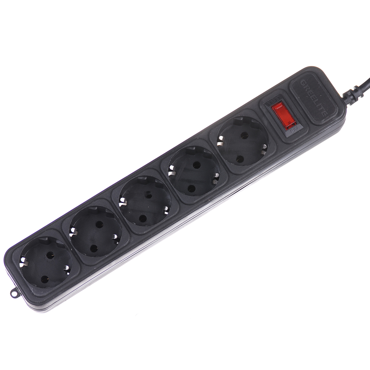Удлинитель Greelite на 5 розеток 1.8 м Black
