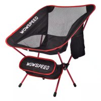 Легкое раскладное туристическое кресло WOWSPEED 50 х 50 х 80 см (212 C) Черный с красным