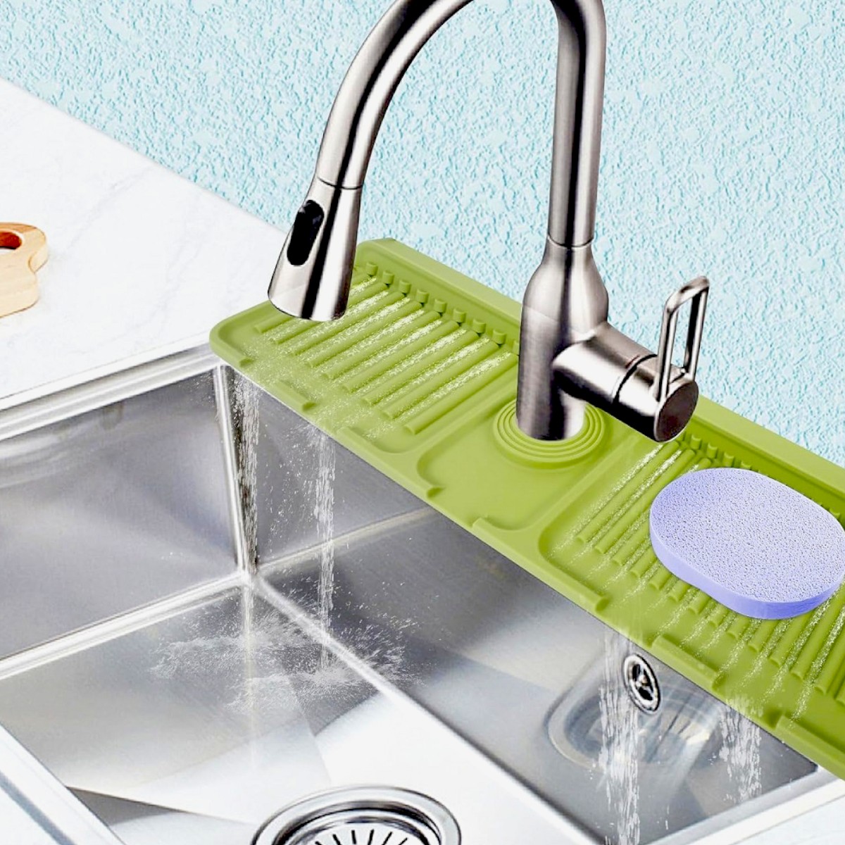 Силиконовый коврик держатель подставка на кран Faucet Drain Pad 37 х 13.5 см (R101207)